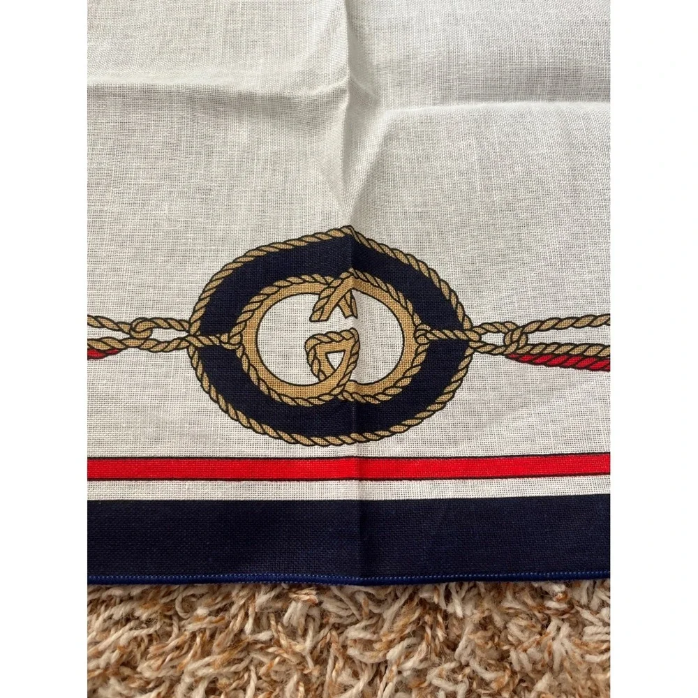 Vintage Gucci Table Linens 2 Placemats and 2 Napkins‎ Linen Cotton Blend